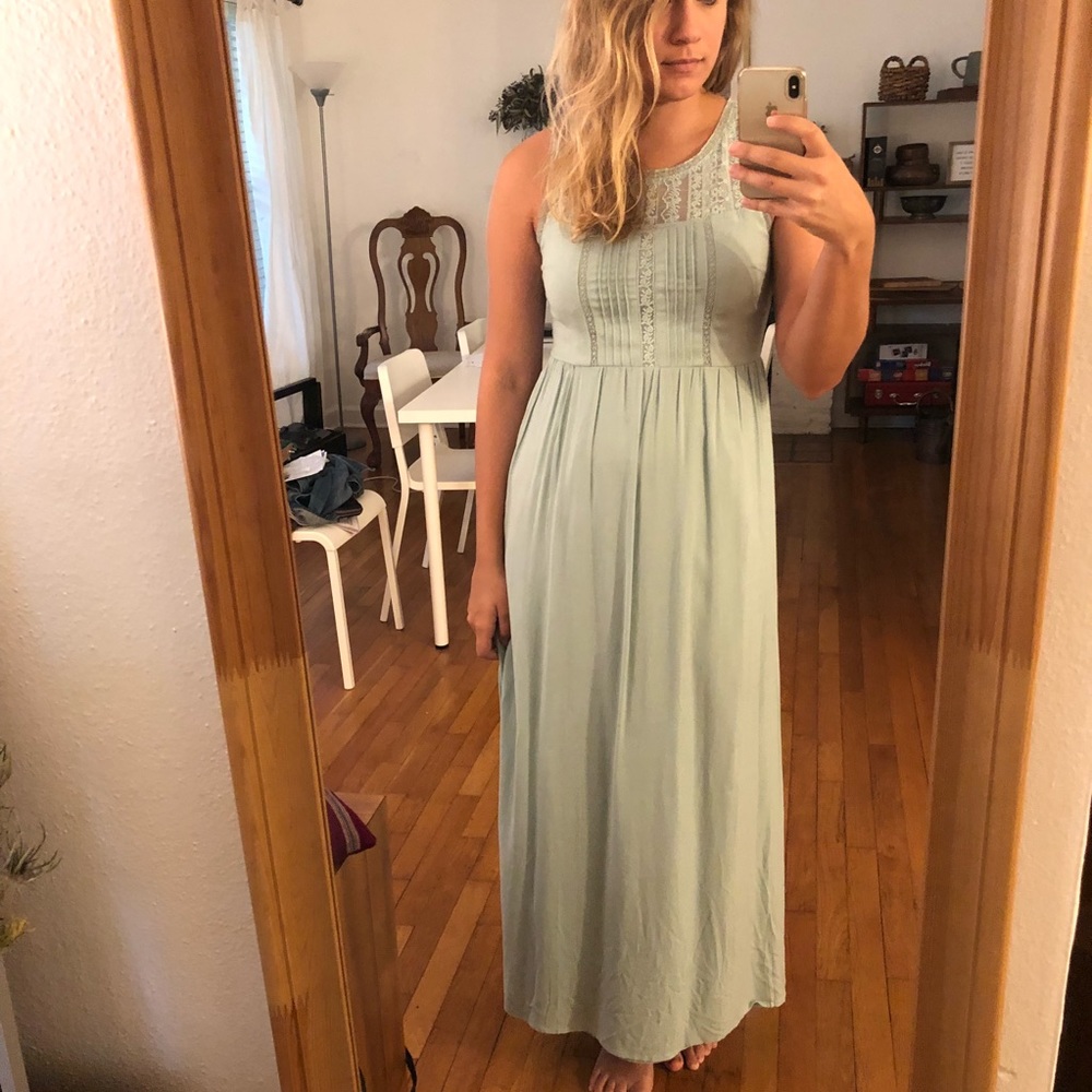 F21 Sage Green Maxi Dress
